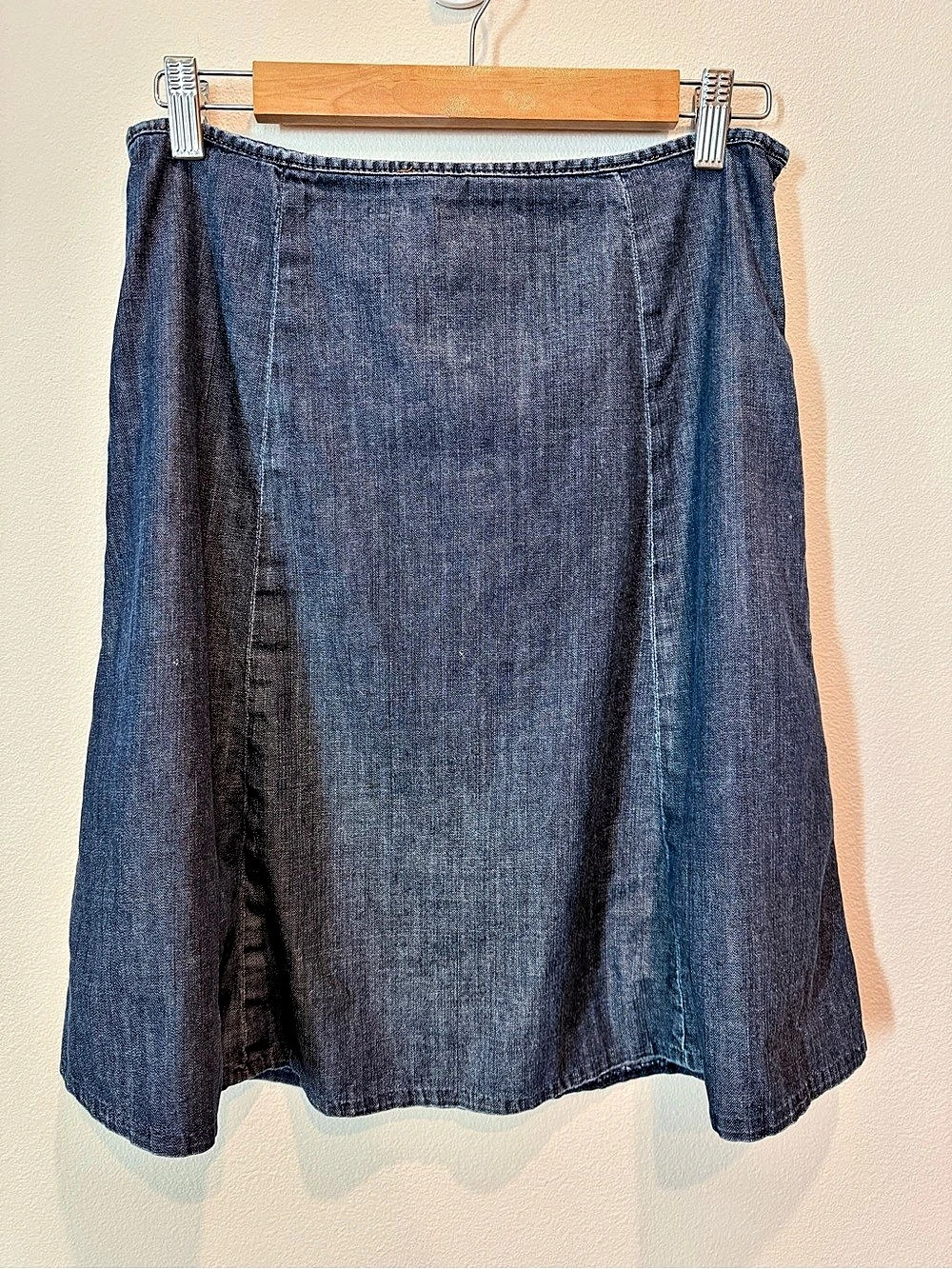 halogen Denim A-Line Skirt in Blue Size 8 Like New